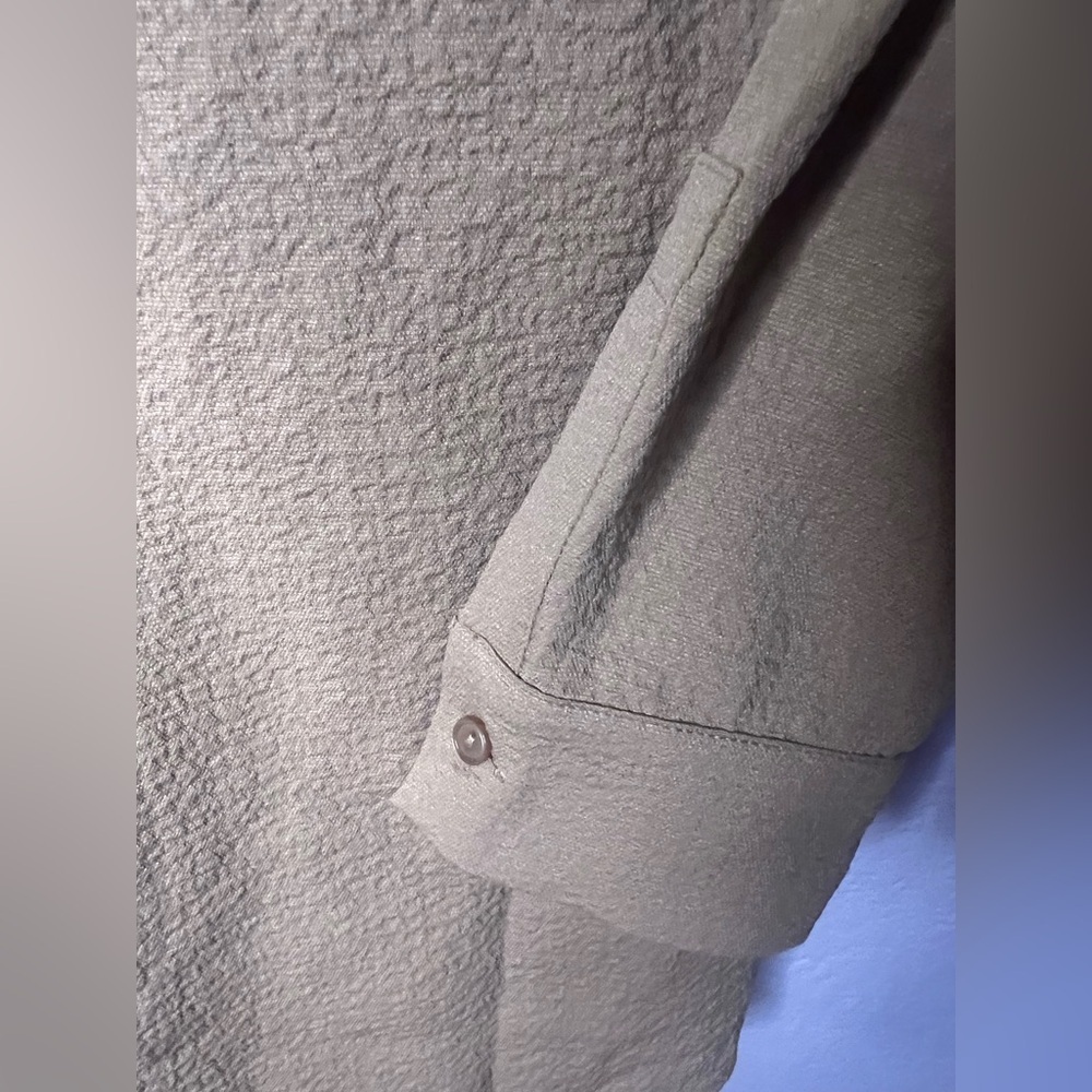 Onia | NWT women’s medium | gauze button down romper in sand, long sleeve - Picture 5 of 6